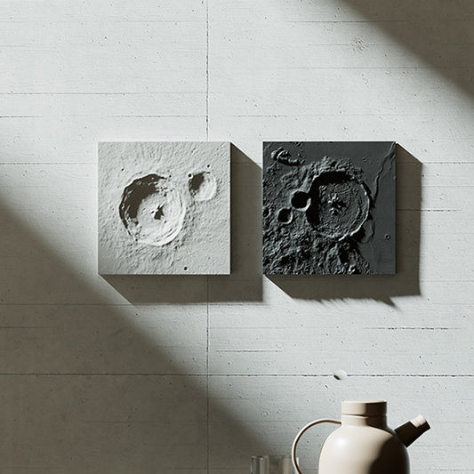 3D Abstract Wall Decor - Raw Concrete - Textured Surface - Gray - Black