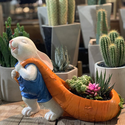 Happy Bunny Carrot Planter