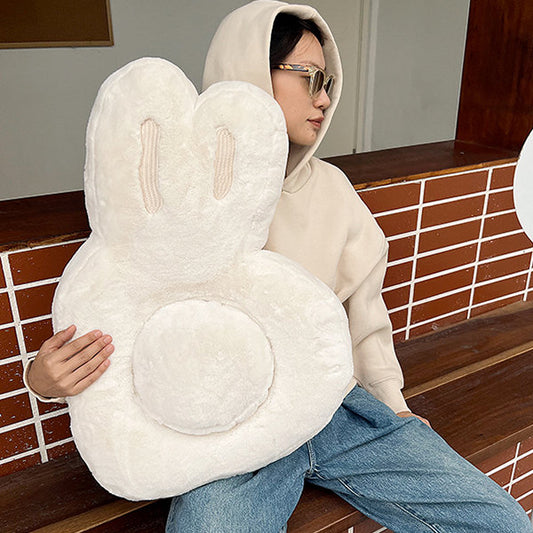 Bunny Plush Pillow - Plush - Polyester - White