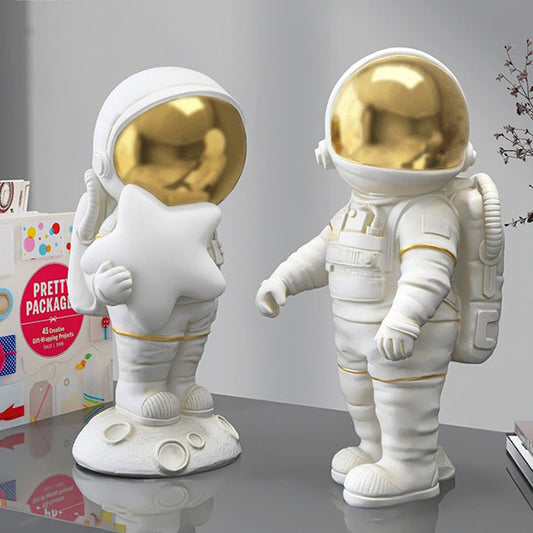 Creative Astronaut Decoration - Resin - Outer Space Travelling - White - Golden