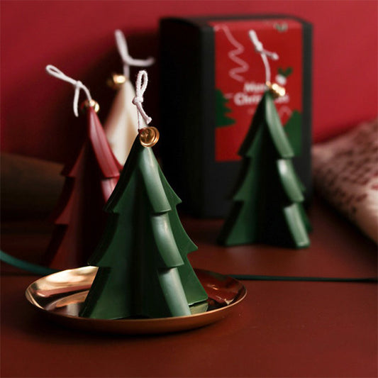 Christmas Tree Candle - Wax - Red - Green