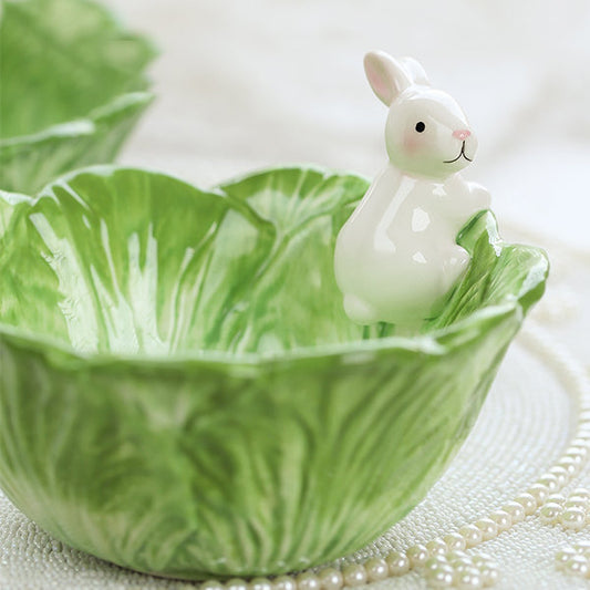 Cabbage Rabbit Bowl - Ceramic