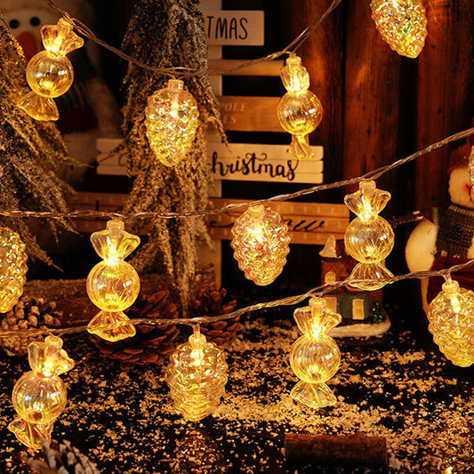Pinecone Candy String Lights - Twinkling Illumination - Feel Like a Winter Wonderland