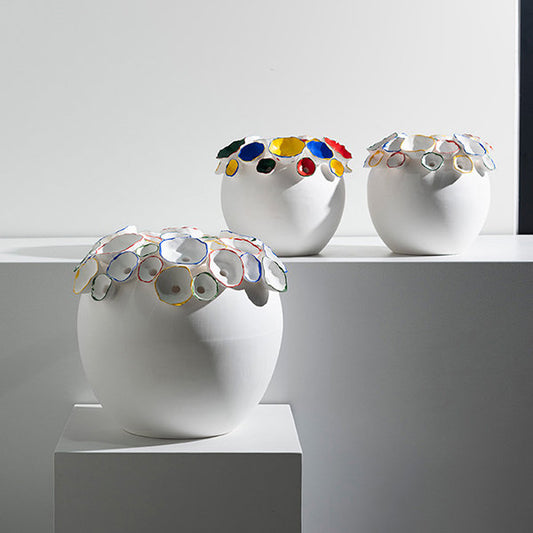Abstract Apple Decor - Ceramic Vase - 2 Sizes - 2 Patterns