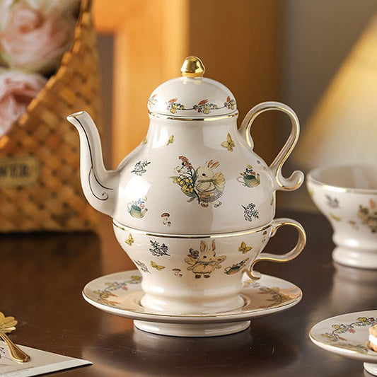 Bunny Tea Set - Whimsical Elegance - Charming Tableware