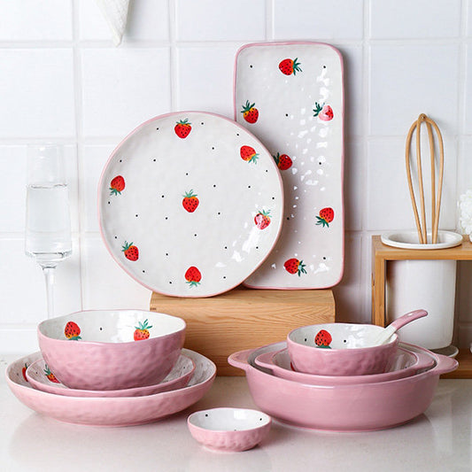 Cute Strawberry Inspired Tableware - Bowl - Plate - 6 Patterns