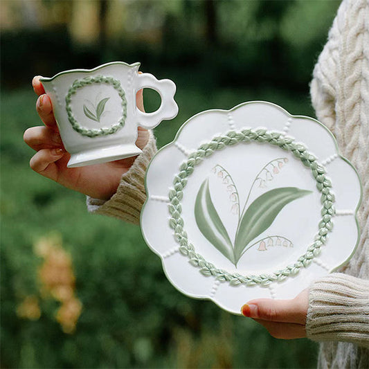 Lily of the Valley Tableware - Ceramic - Mug - Plate - Microwave Safe