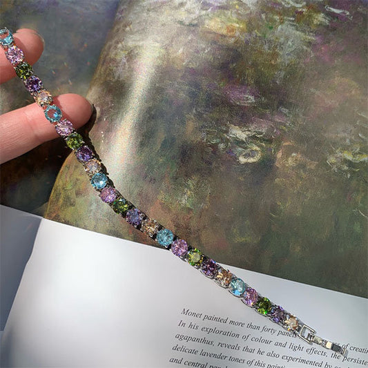 Multicolored Gemstone Sparkle Bracelet - Radiant Chic - Dazzling Accessory