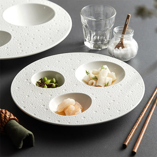 White Ceramic Serving Plate - Classic Charm - Versatile Elegance
