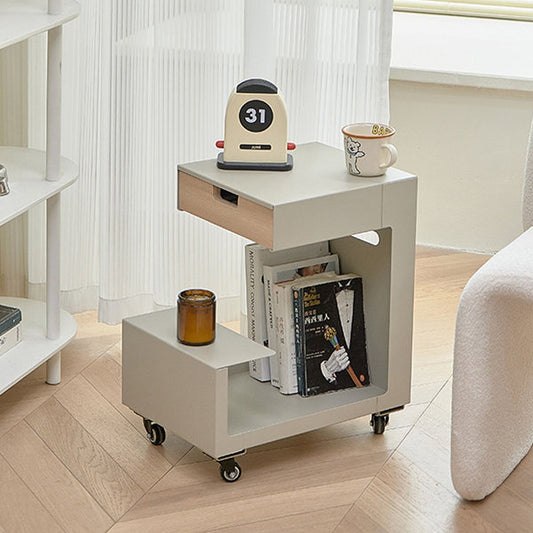 Mobile Storage Side Table - Modern Convenience - Sleek Organizational Furniture